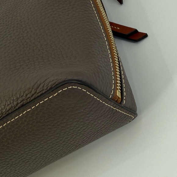 Dooney & Bourke Trixie Brown Pebbled Leather Dome Crossbody Brown Bag - Picture 6 of 16